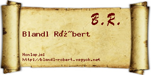 Blandl Róbert névjegykártya